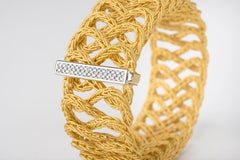 Matthia's & Claire 18 Karat Gold "Etruscan" Braided Woven Diamond Bracelet
