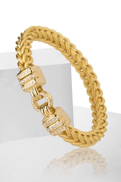 Matthia's & Claire 18 Karat Gold "Etruscan" Braided Woven Diamond Bracelet