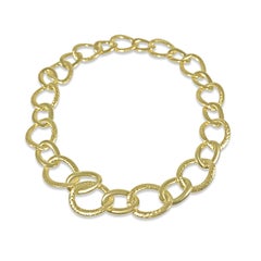 Matthia's & Claire 18k Yellow Gold Hammered Links Necklace