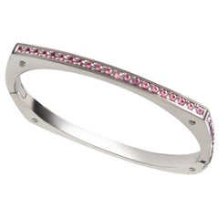Matthia's & Claire Cube Bracelet in 18 Karat White Gold with Pink Sapphires