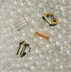 Matthia's & Claire "Cube" Triple-Row Ring in 18 Karat White Gold Diamond, Unisex