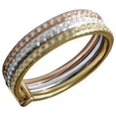 Matthia's & Claire Delicate Triple 18K Rose, White, Yellow Gold Ring Trinity Set