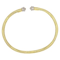 Matthia's & Claire Flexi 18 Karat Yellow Gold with Diamond Accents Cuff Bracelet