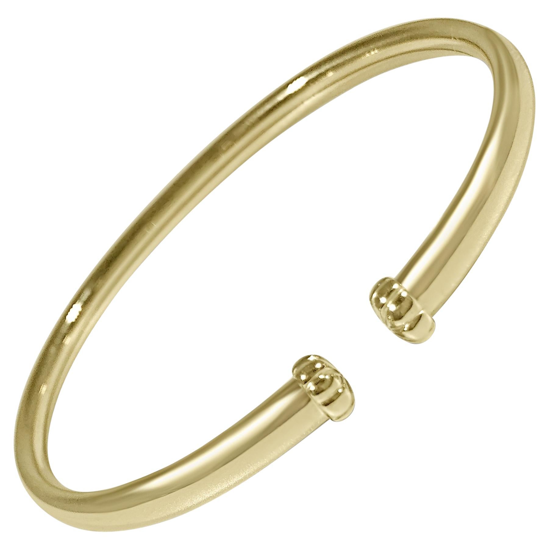 Matthia's & Claire Flexi Collection Yellow Gold Cuff Bracelet For Sale