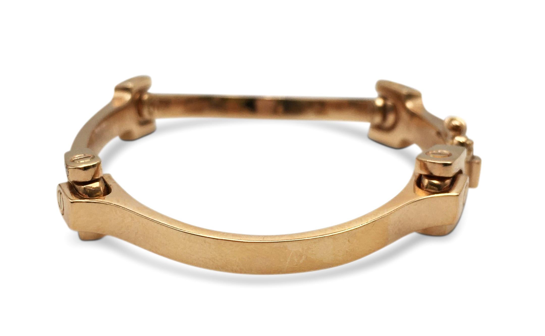 Matthias & Claire Rose Gold and Diamond Bangle In Excellent Condition In New York, NY