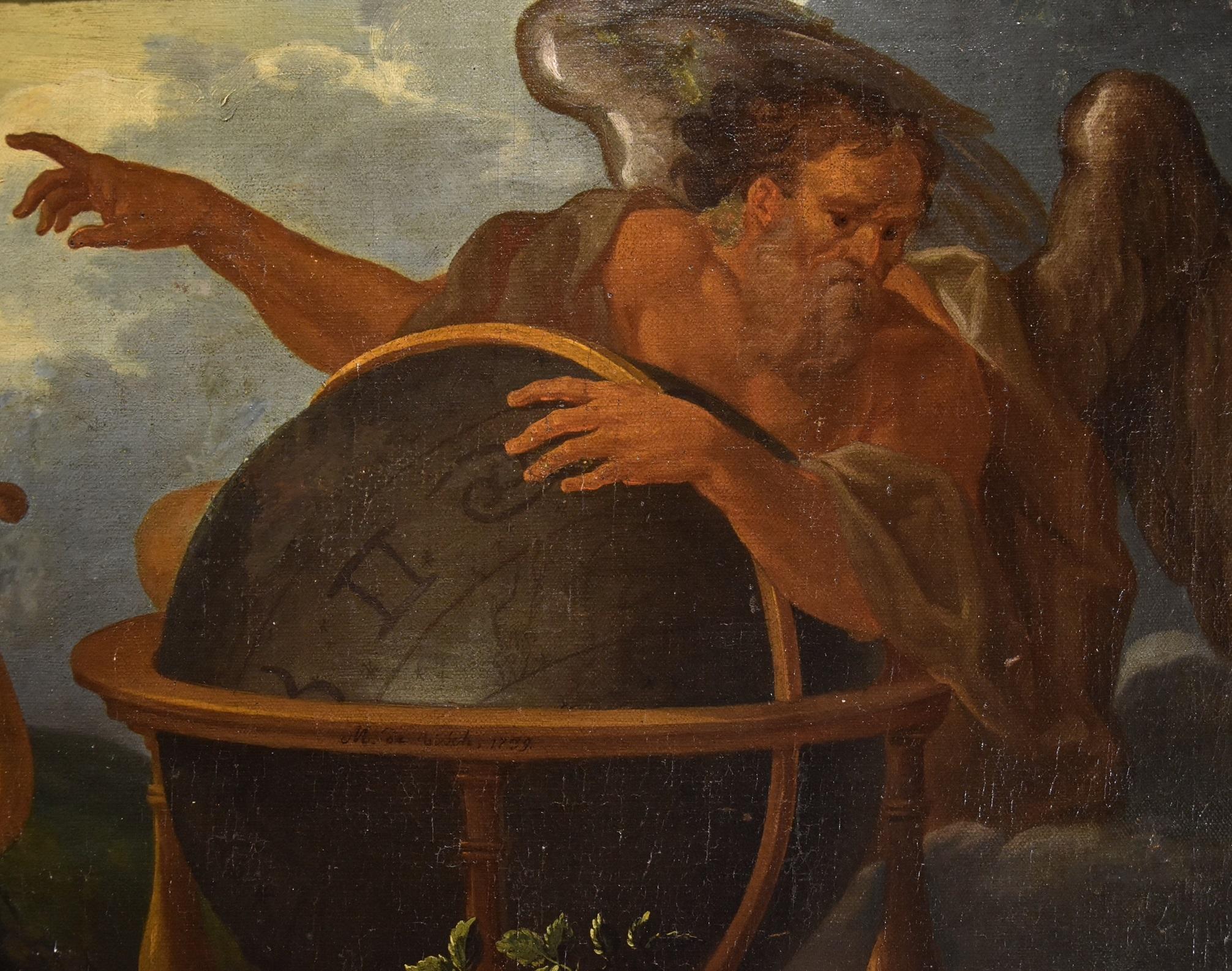Allegory Triumph Of Art Over Time De Visch Gemälde 18. Jahrhundert Öl auf Leinwand Kunst  im Angebot 9