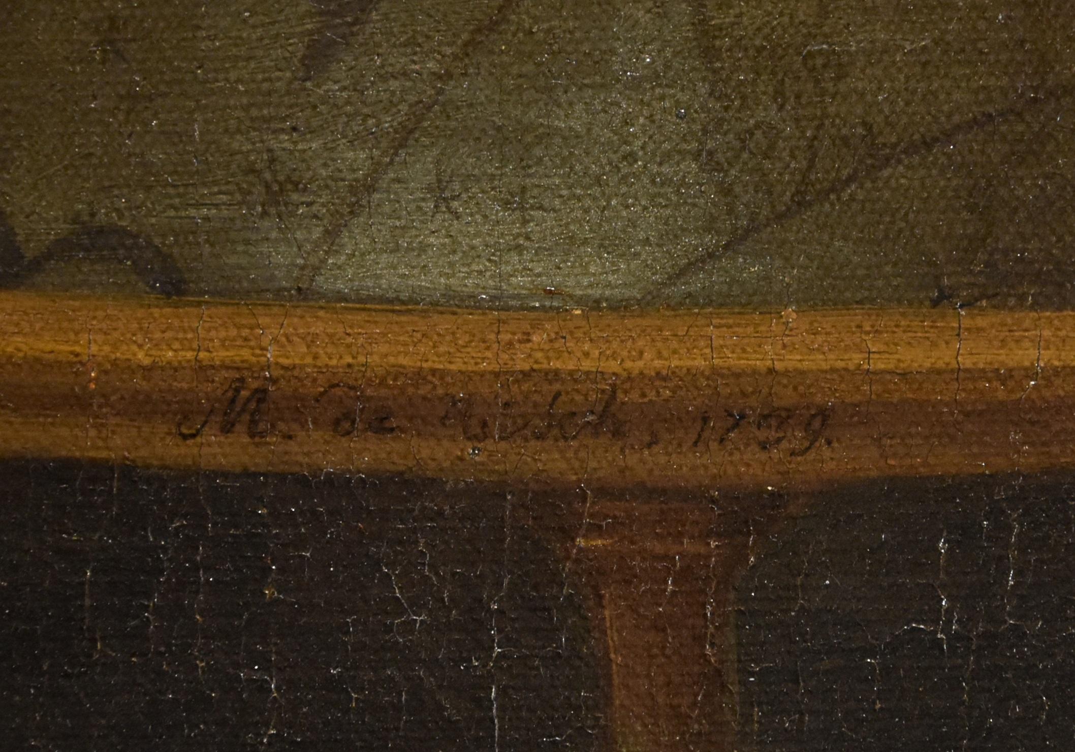Allégorie Triomphe de l'art sur le temps De Visch Peinture 18e siècle Huile sur toile Art  en vente 11