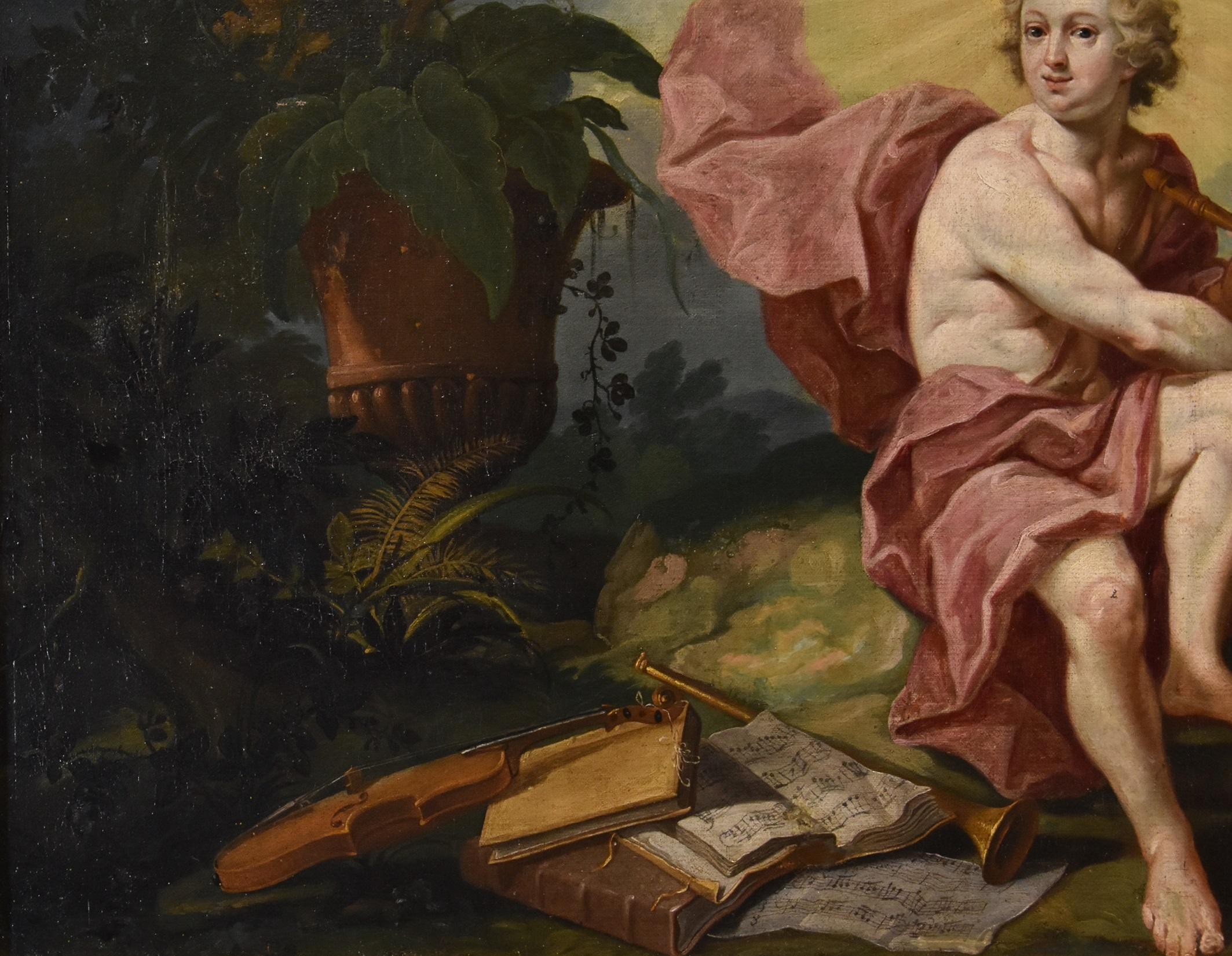 Allégorie Triomphe de l'art sur le temps De Visch Peinture 18e siècle Huile sur toile Art  en vente 2
