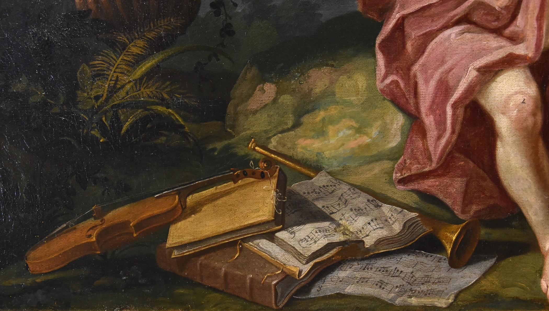Allégorie Triomphe de l'art sur le temps De Visch Peinture 18e siècle Huile sur toile Art  en vente 6