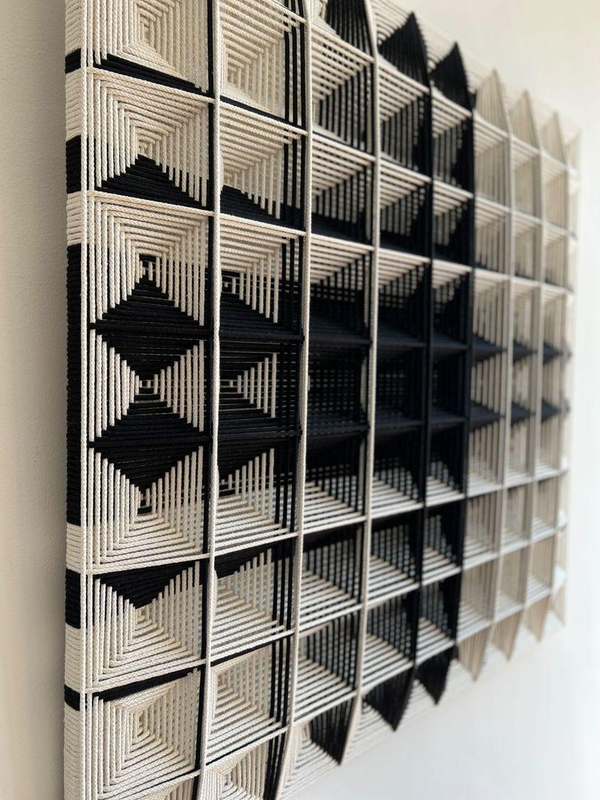 Grid, Contemporary Art, Textile Art, 21st Century - Abstract Mixed Media Art by Matthias de Vogel