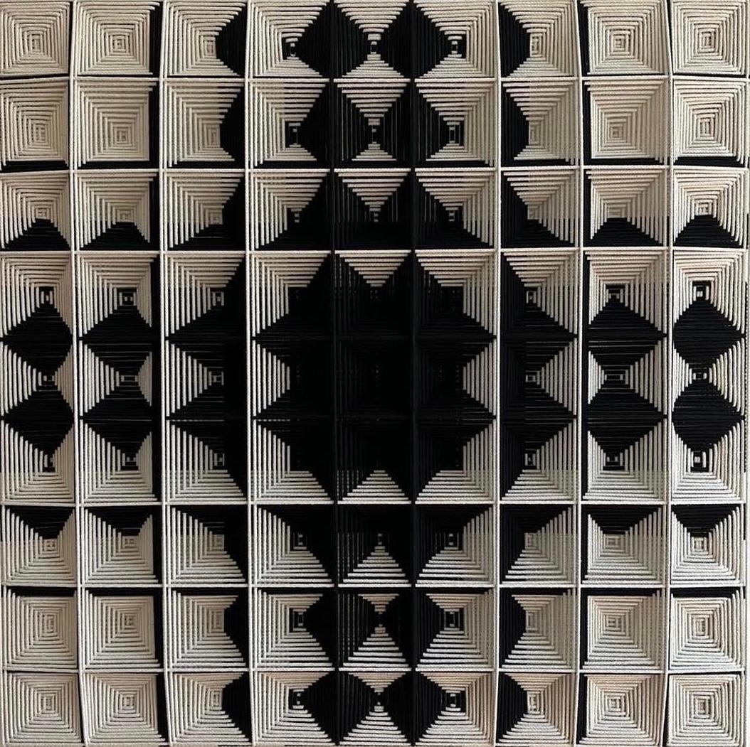 Grid, Contemporary Art, Textile Art, 21st Century - Mixed Media Art by Matthias de Vogel