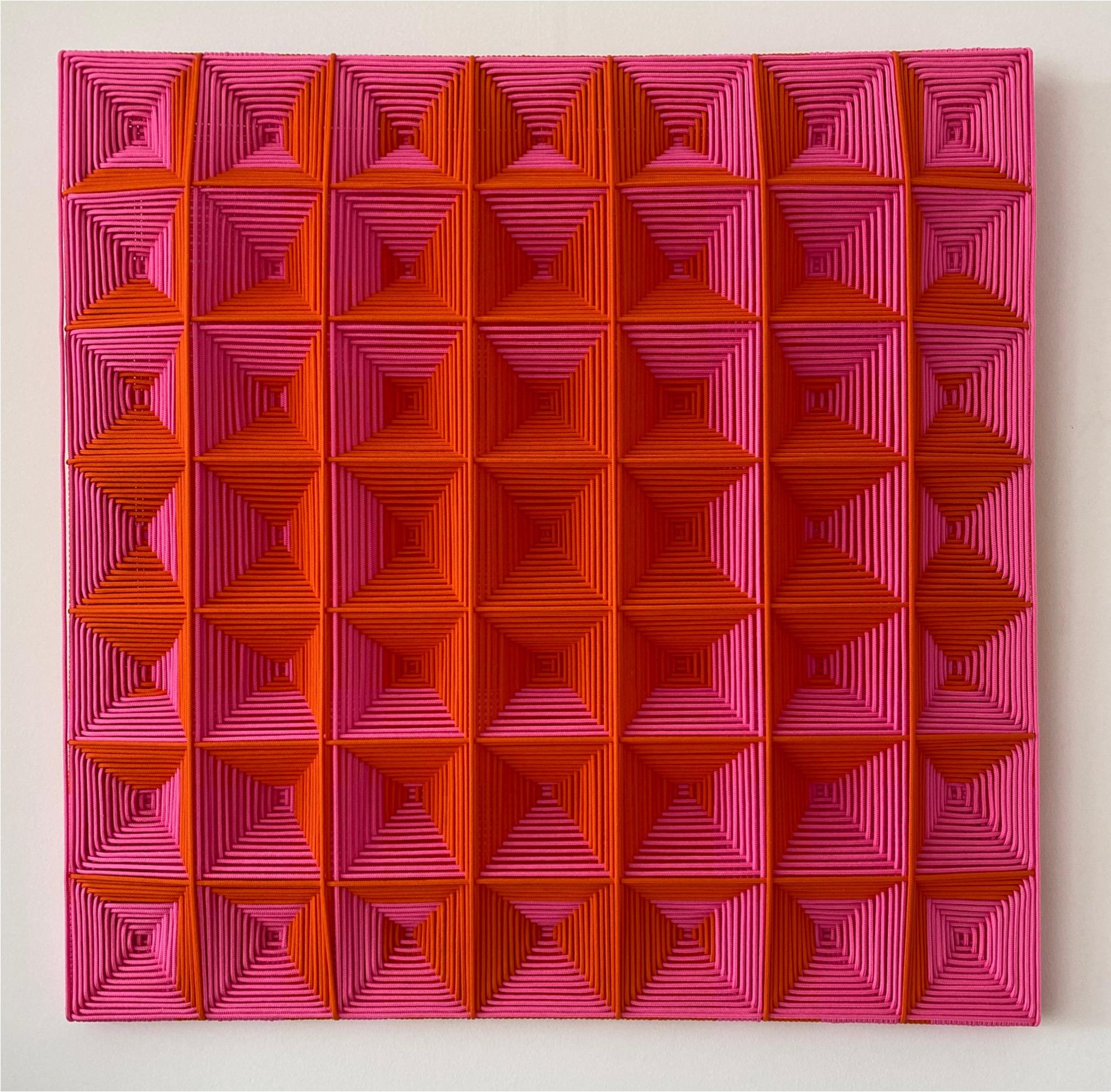 Grid Neon II, Contemporary Art, Textile Art, 21st Century 1