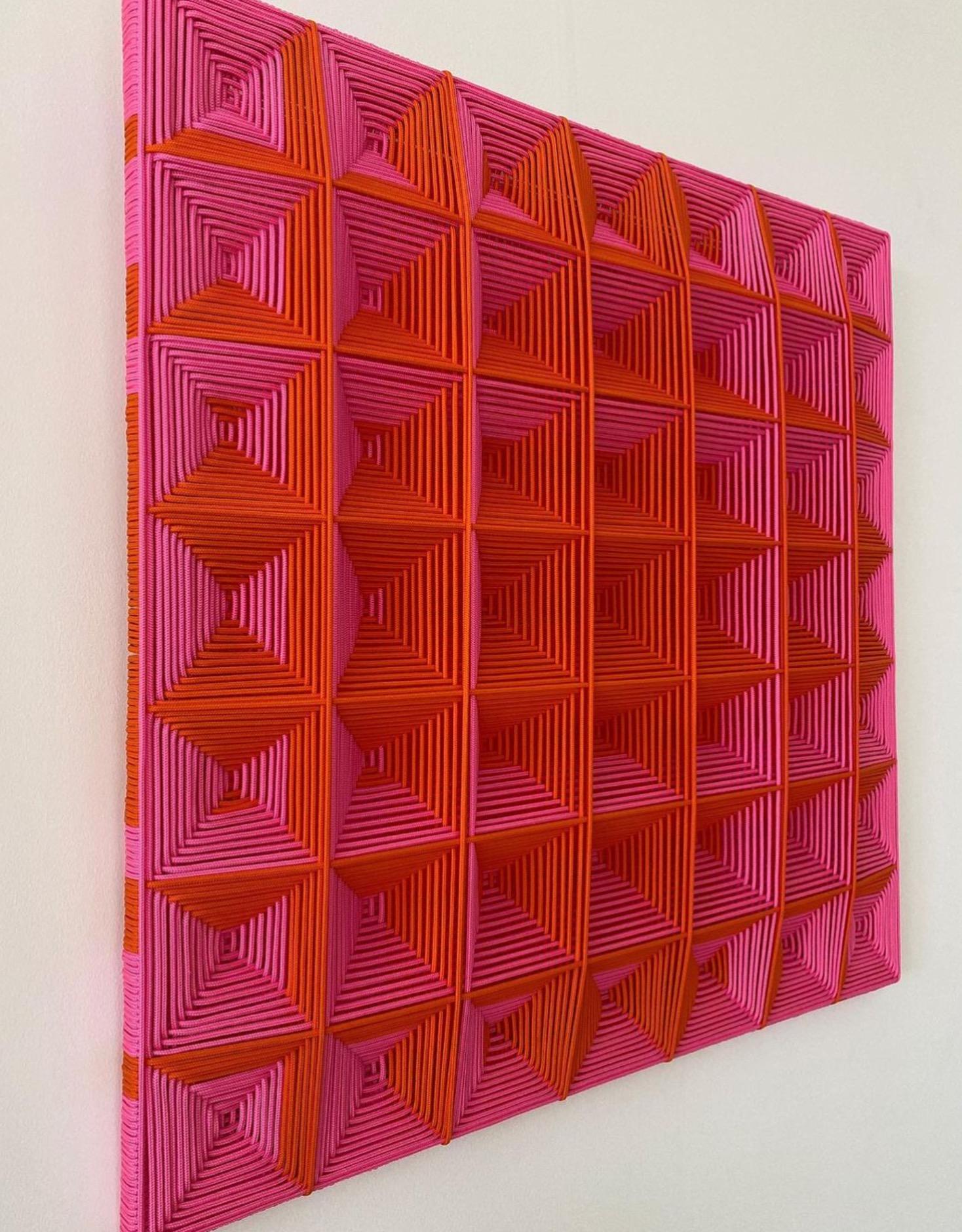 Grid Neon II, Contemporary Art, Textile Art, 21st Century 2