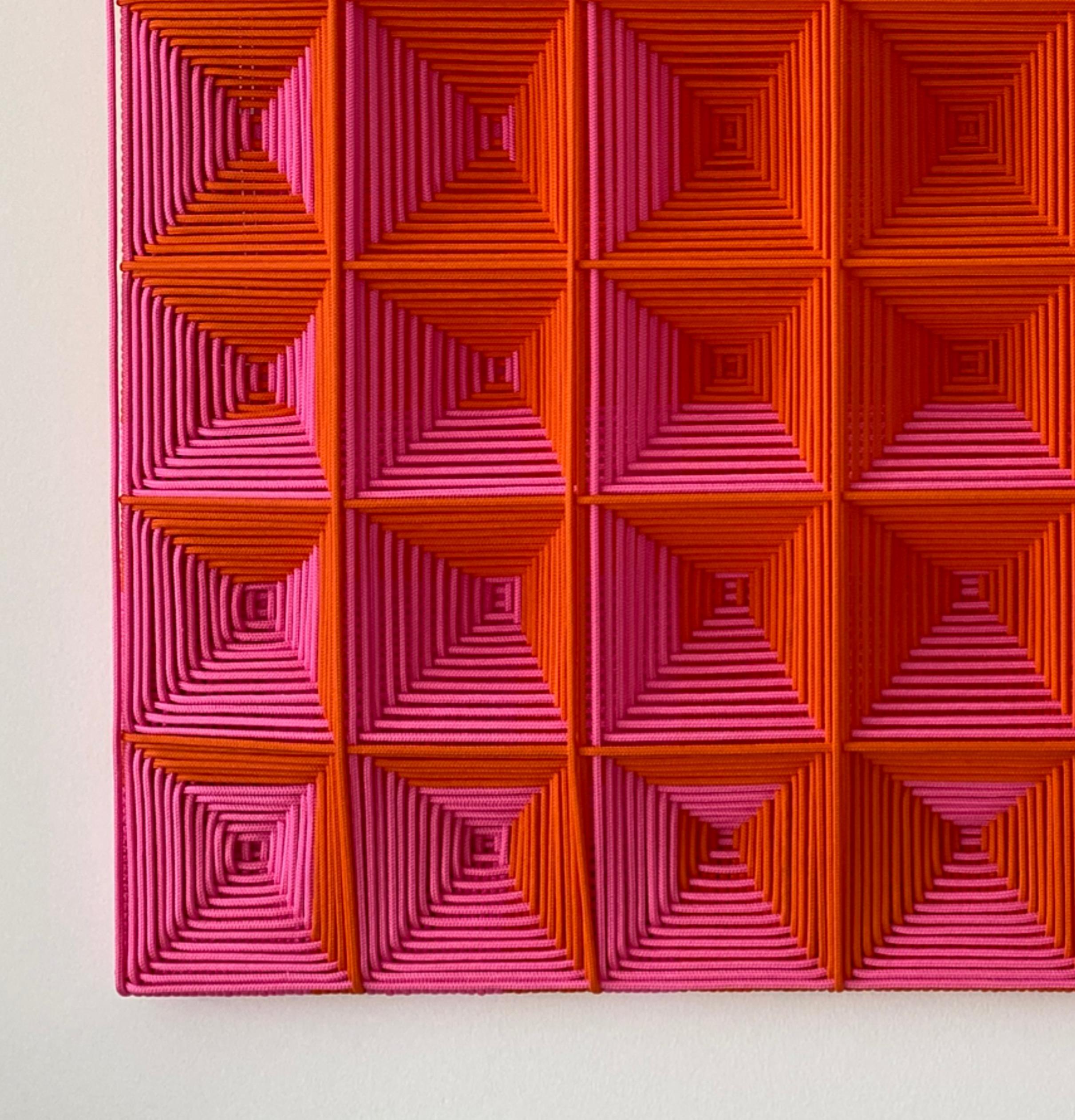 Grid Neon II, Contemporary Art, Textile Art, 21st Century 4