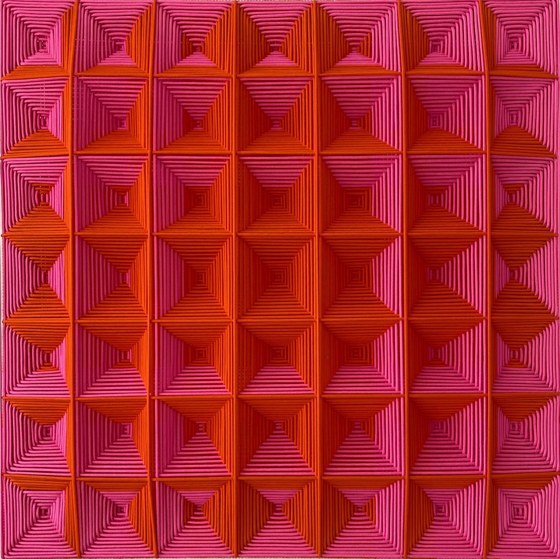 Grid Neon II, Contemporary Art, Textile Art, 21st Century