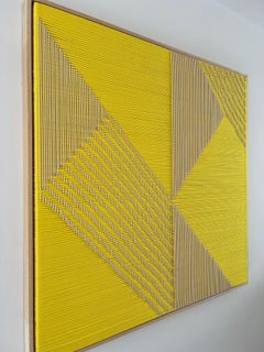 Grid Yellow, Contemporary Art, Textile Art, 21st Century