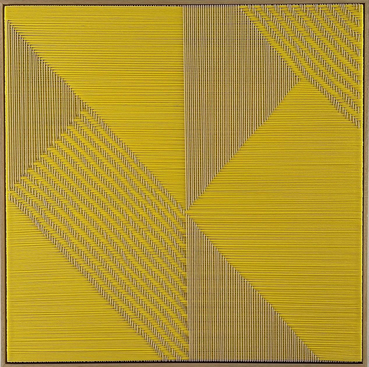 Grid Yellow, Contemporary Art, Textilkunst, 21. Jahrhundert