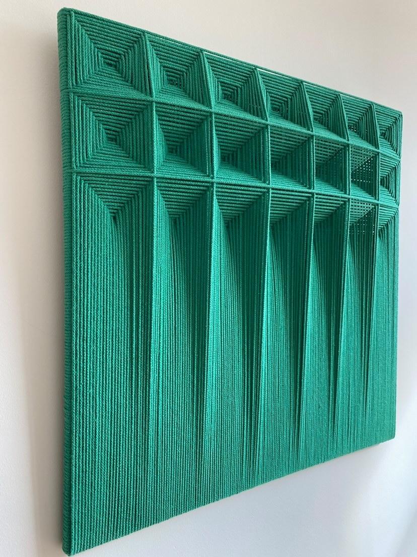 Linescapes, 2021
Textile Art, Cotton
Free style weaving
110x110cm
With natural wood frame
