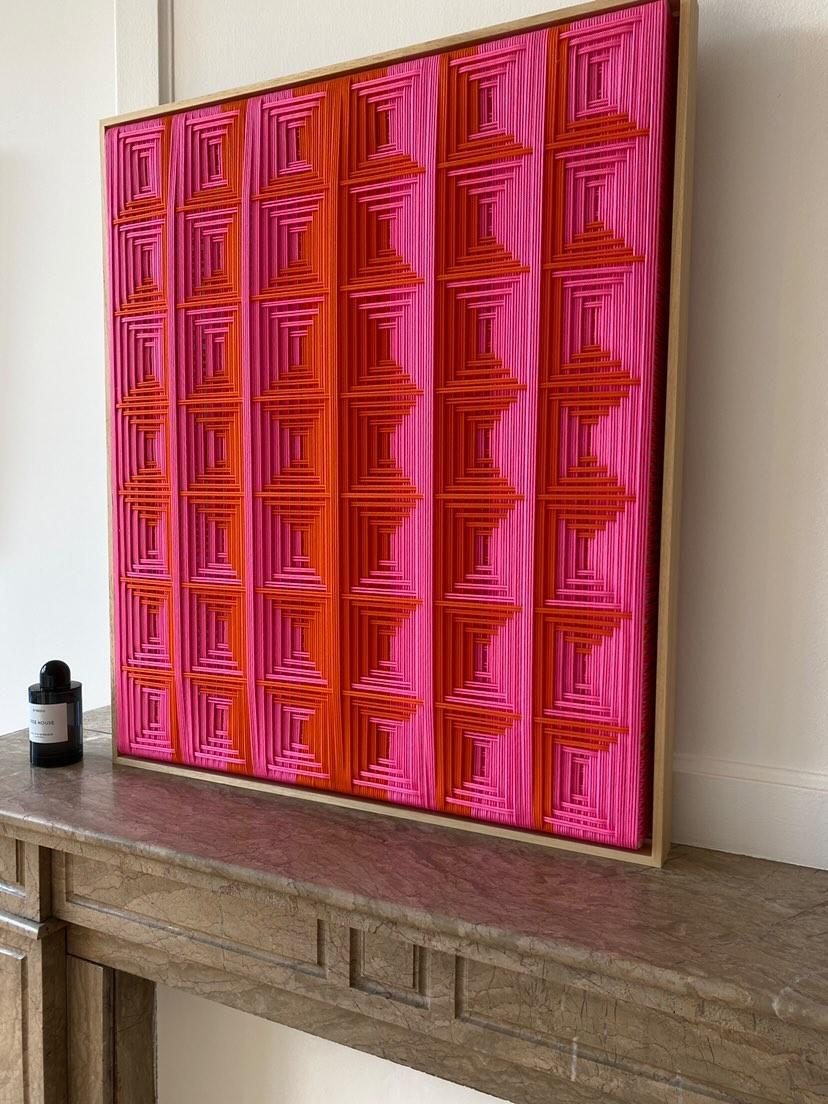 Neon Grid, Contemporary Art, Textile Art, 21st Century 2