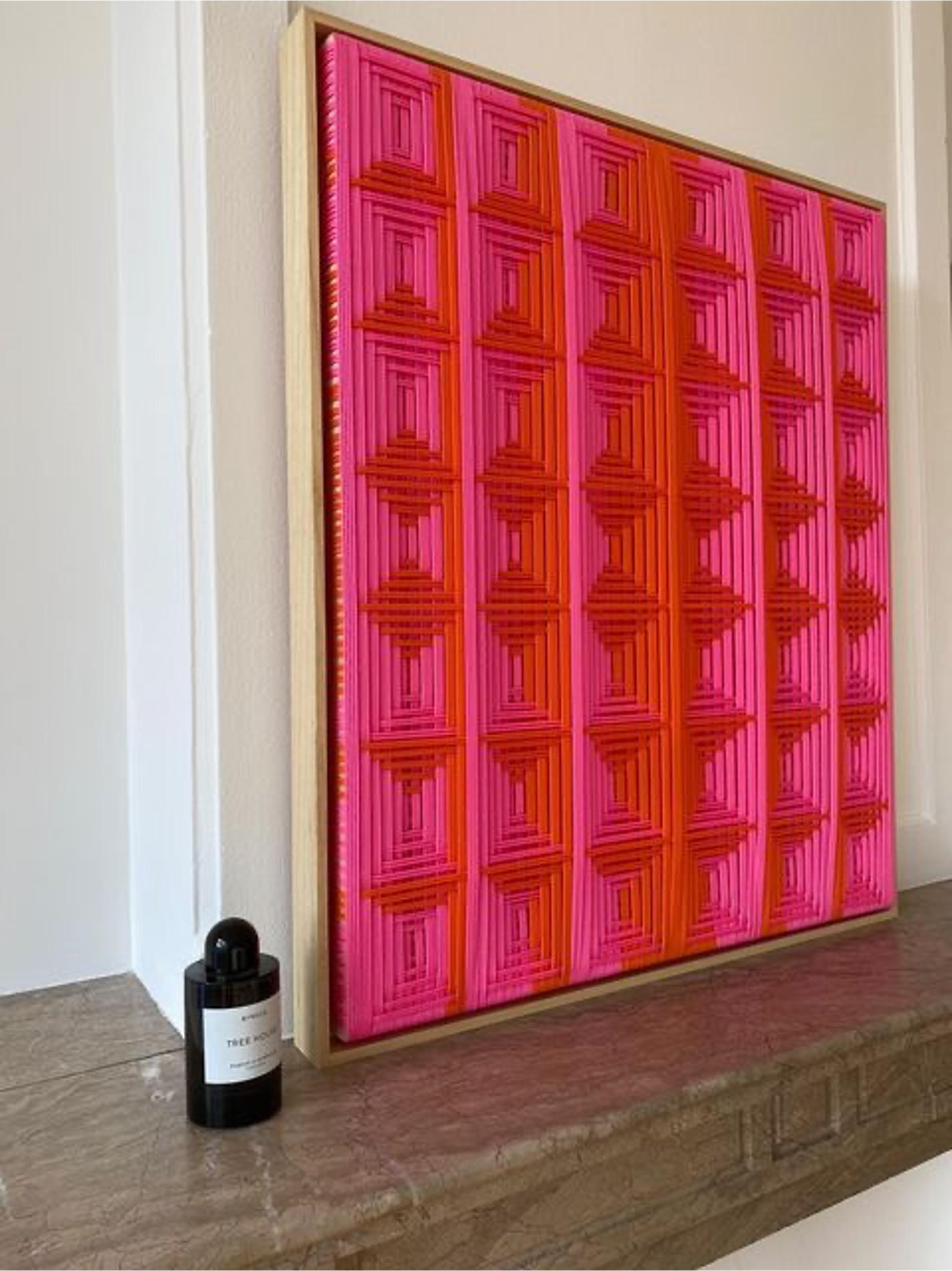 Neon Grid, Contemporary Art, Textile Art, 21st Century 1