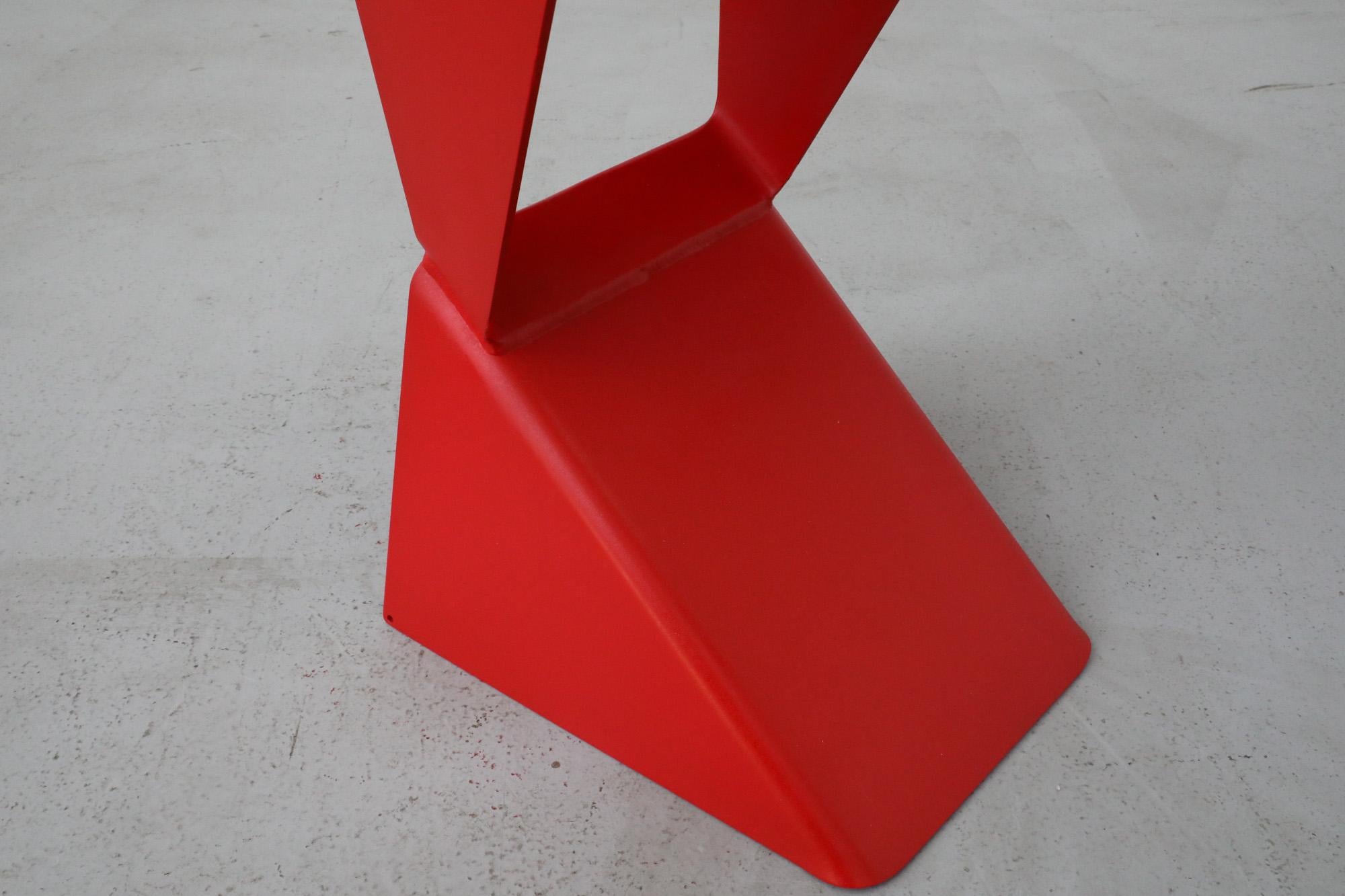 Tabouret de bar « Icon » peint en rouge de Matthias DeMacker pour B-Line 7