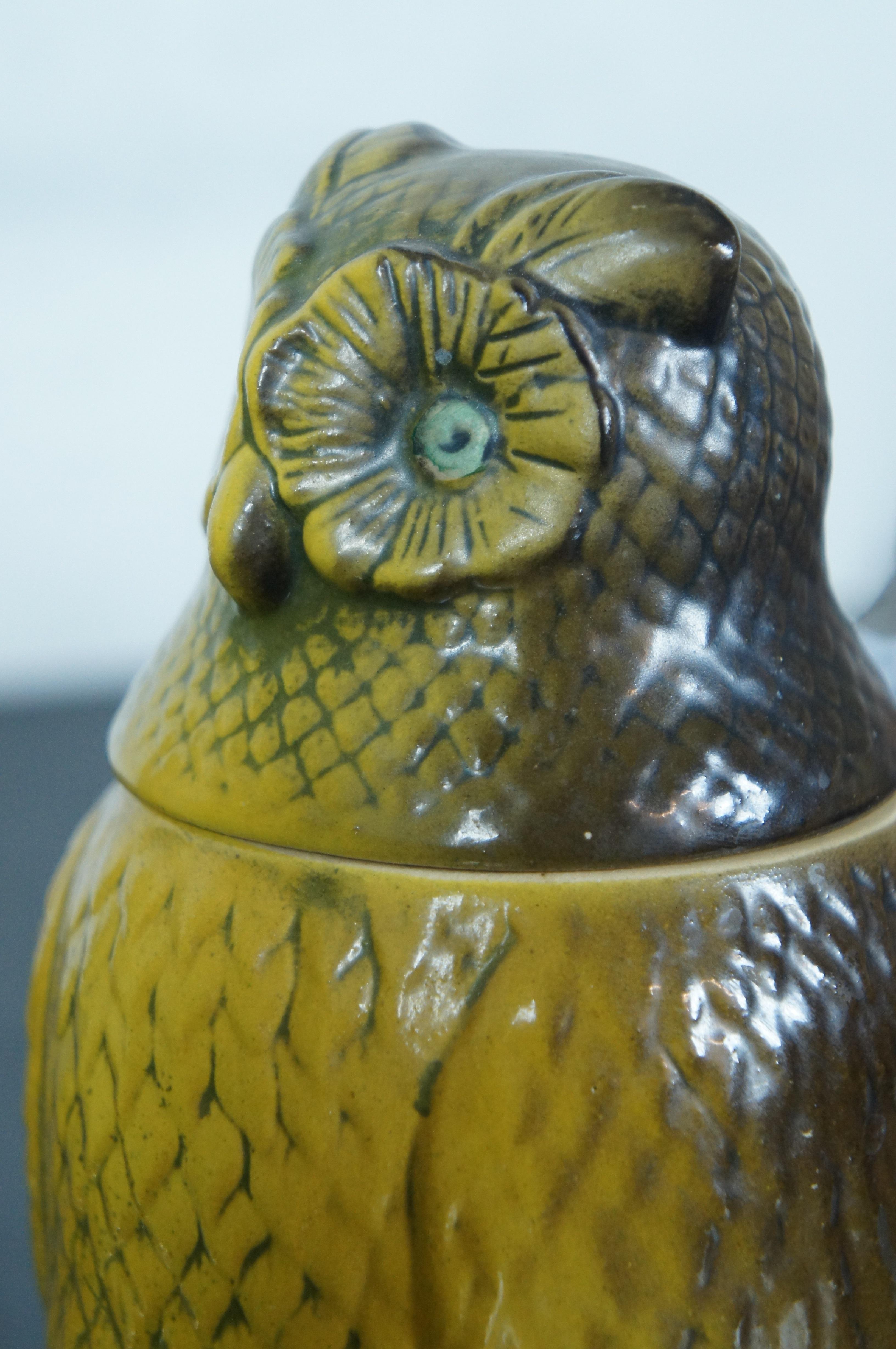 Matthias Girmscheid Figural German Ceramic Owl Character Beer Stein Lid n°740 en vente 5