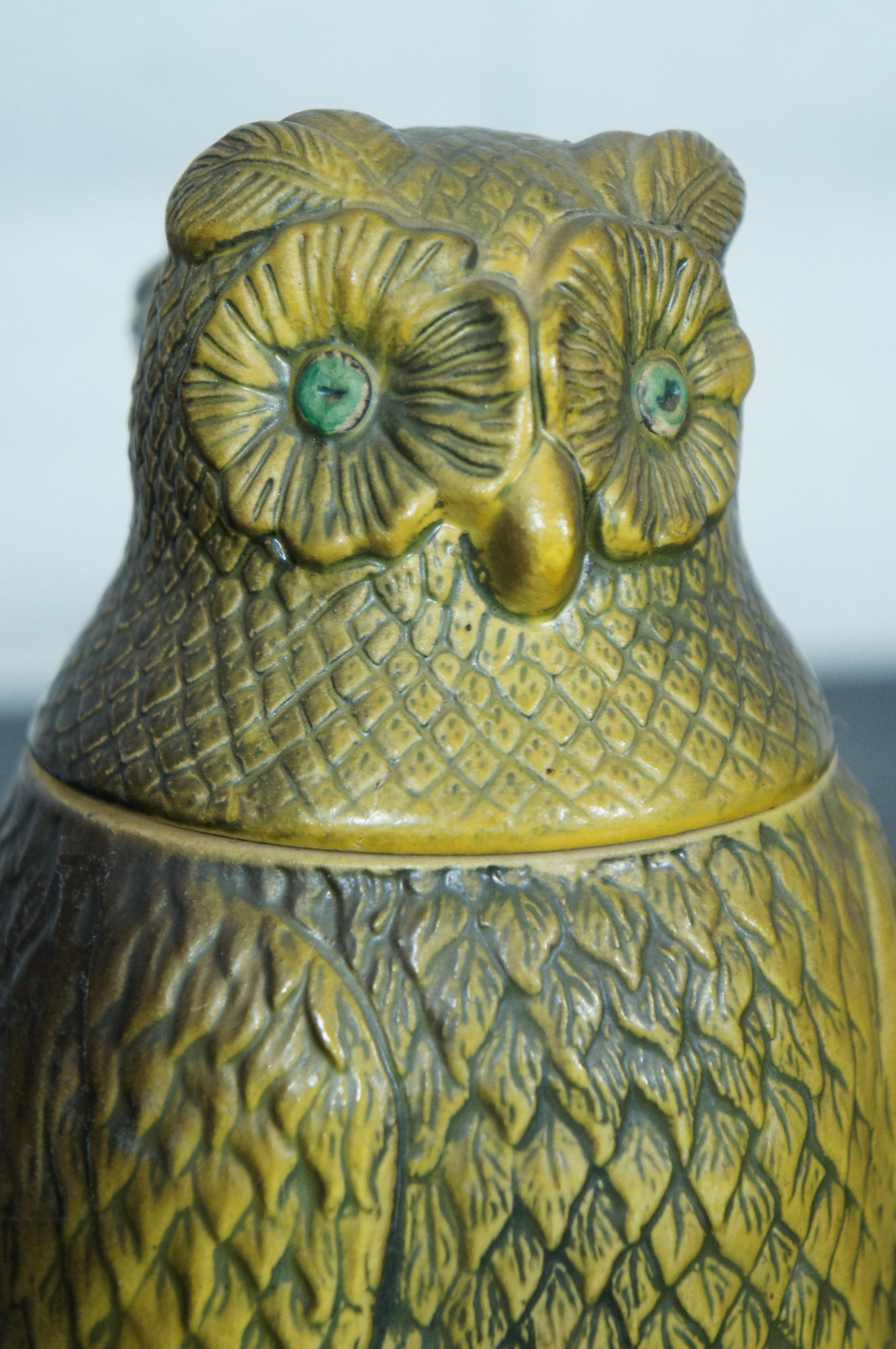 Matthias Girmscheid Figural German Ceramic Owl Character Beer Stein Lid No.740 For Sale 7