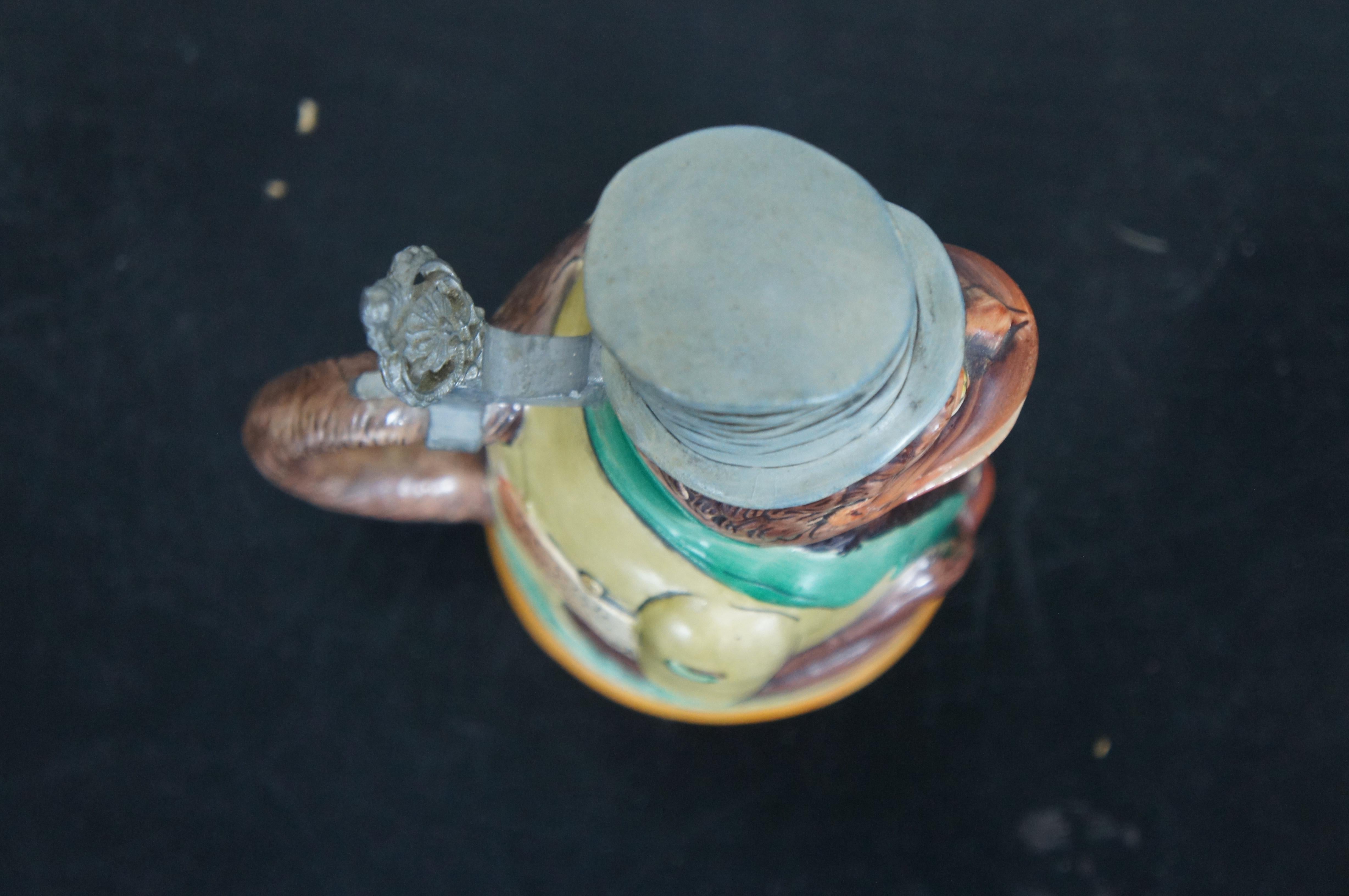 Matthias Girmscheid Rare Figural German Ceramic Monkey Character Beer Stein Lid For Sale 3