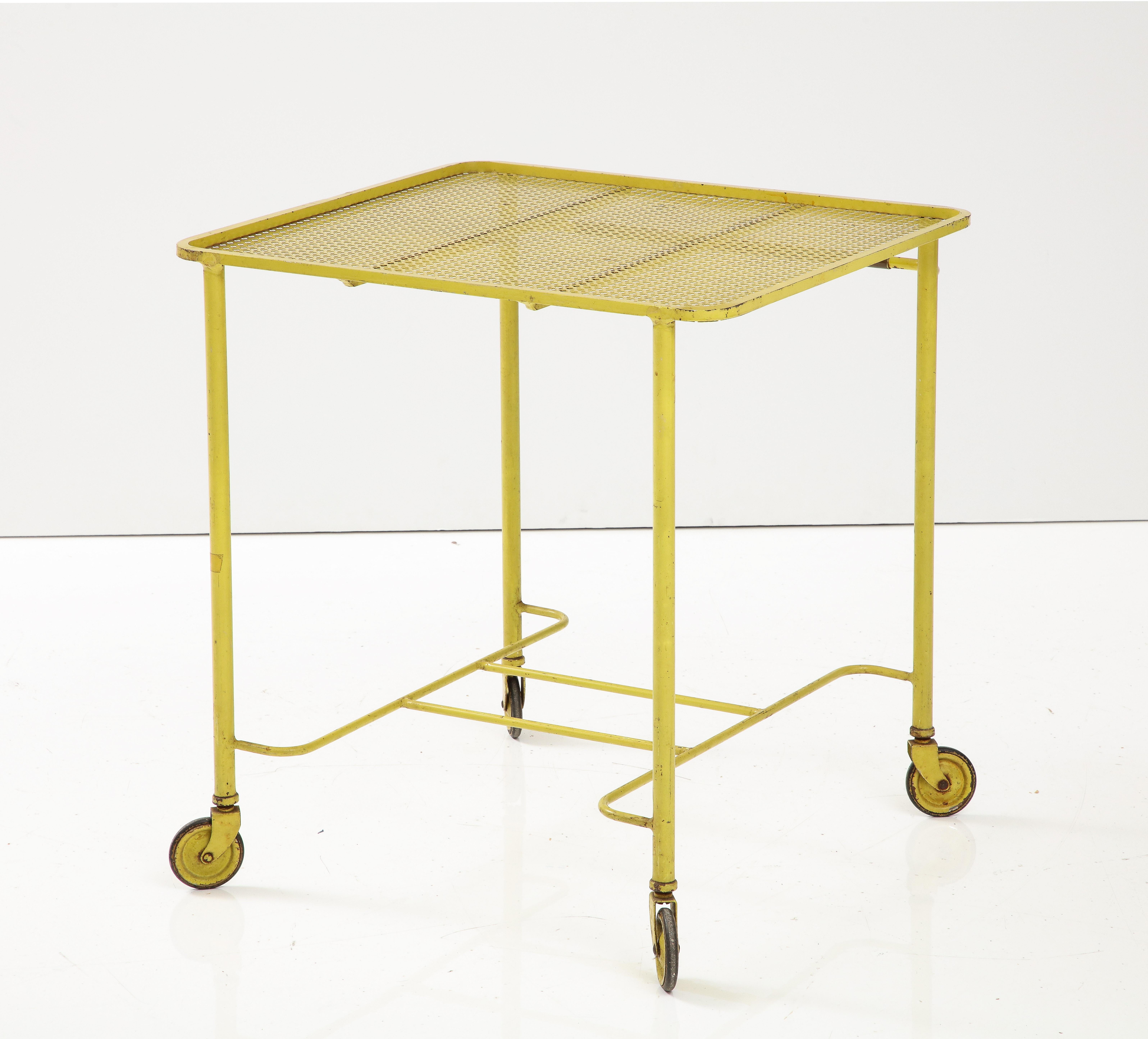 Matthieu Matégot Bar Cart  Rolling Table, C. 1950 In Good Condition In Brooklyn, NY