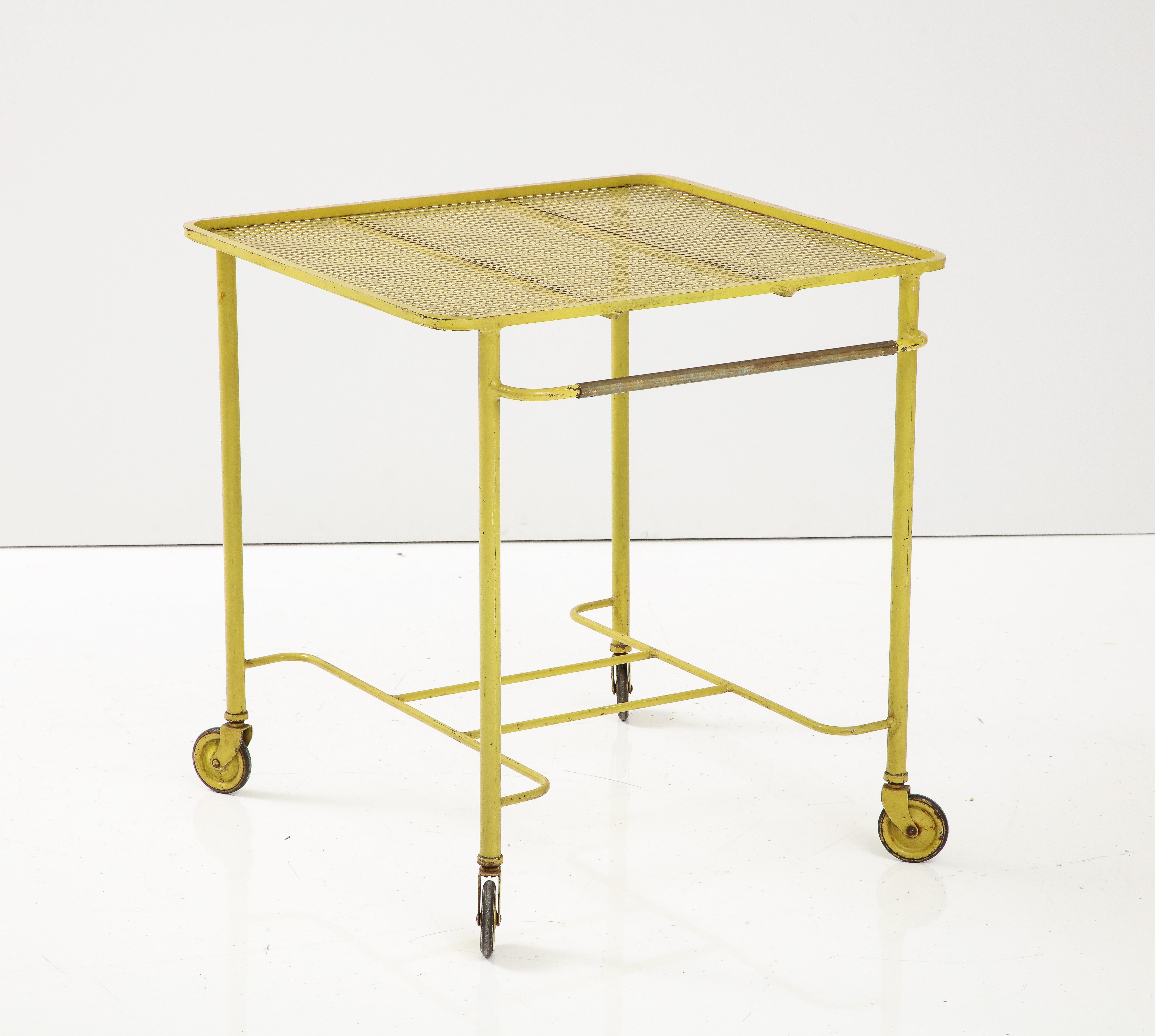 Metal Matthieu Matégot Bar Cart  Rolling Table, C. 1950