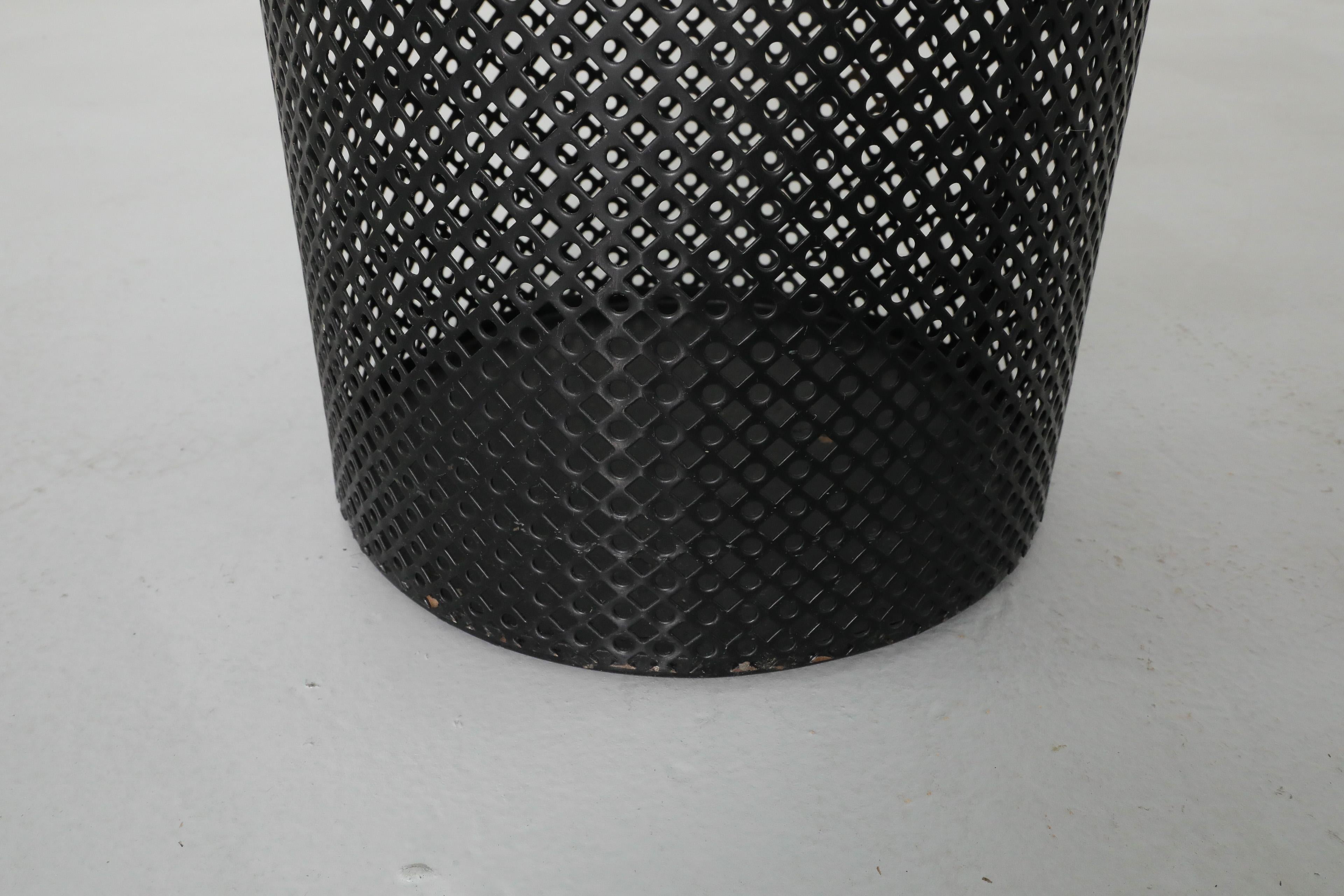 Matthieu Mategot for Artimeta (attr) Black Enameled Waste Basket For Sale 4