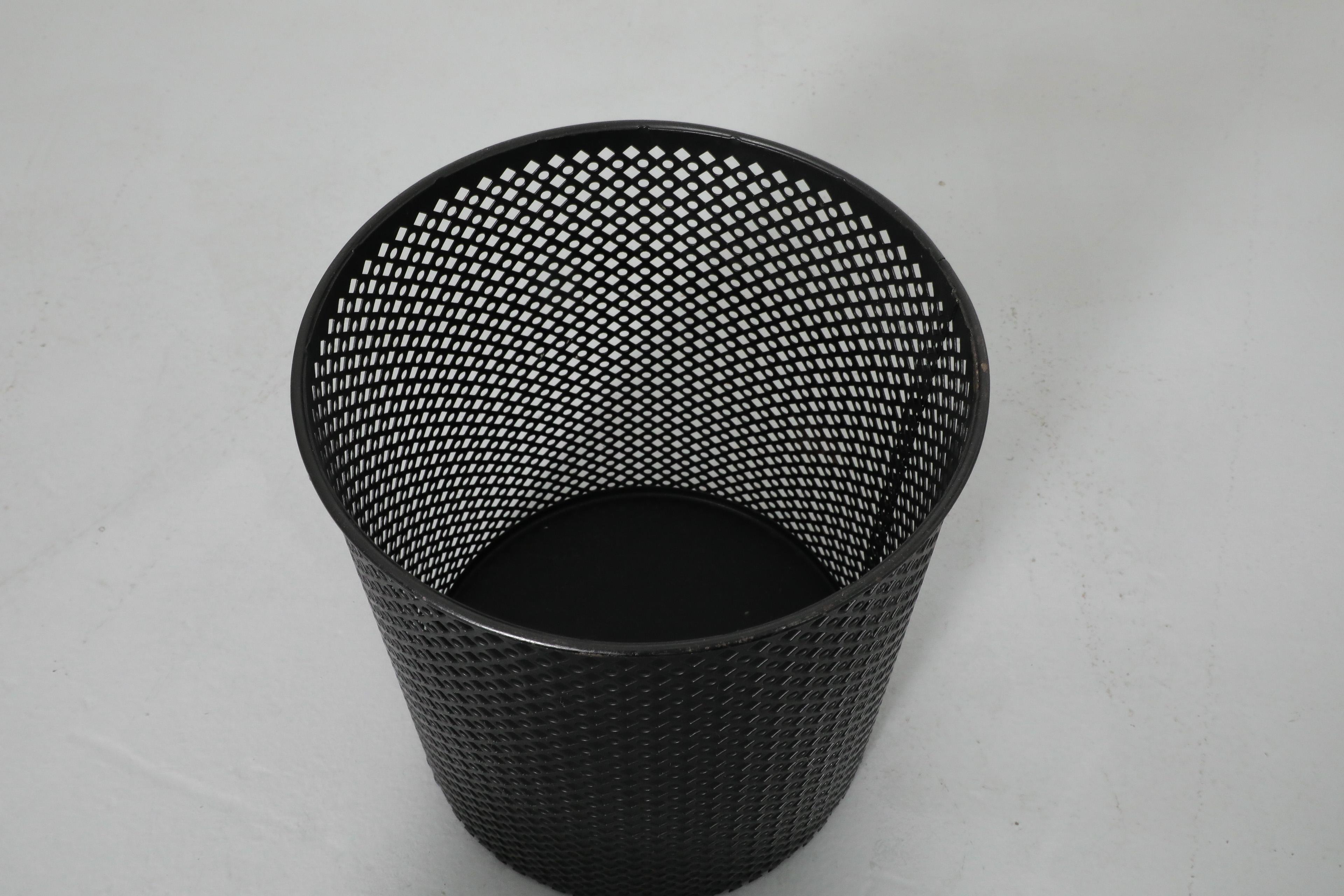 Matthieu Mategot for Artimeta (attr) Black Enameled Waste Basket For Sale 5