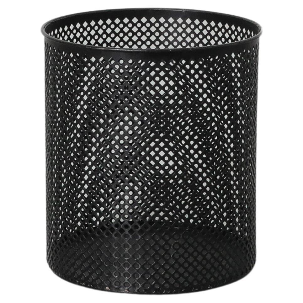 Matthieu Mategot for Artimeta (attr) Black Enameled Waste Basket For Sale