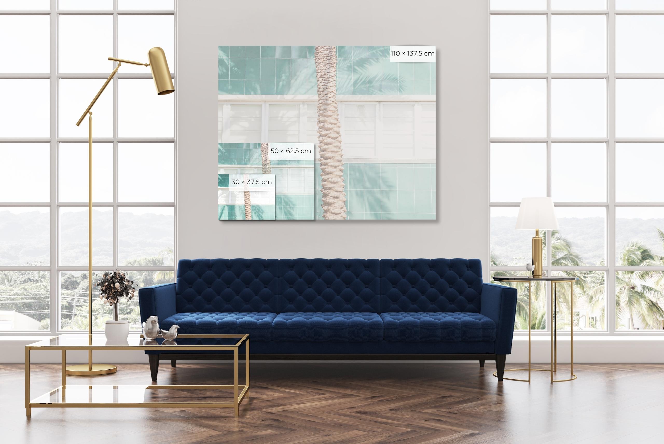 DIALOGUE 14 by Matthieu Venot - Photography, pastel colours, blue, palm tree For Sale 1