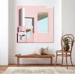 Ohne Titel II von Matthieu Venot – Abstrakte Fotografie, Architektur, rosa Wand