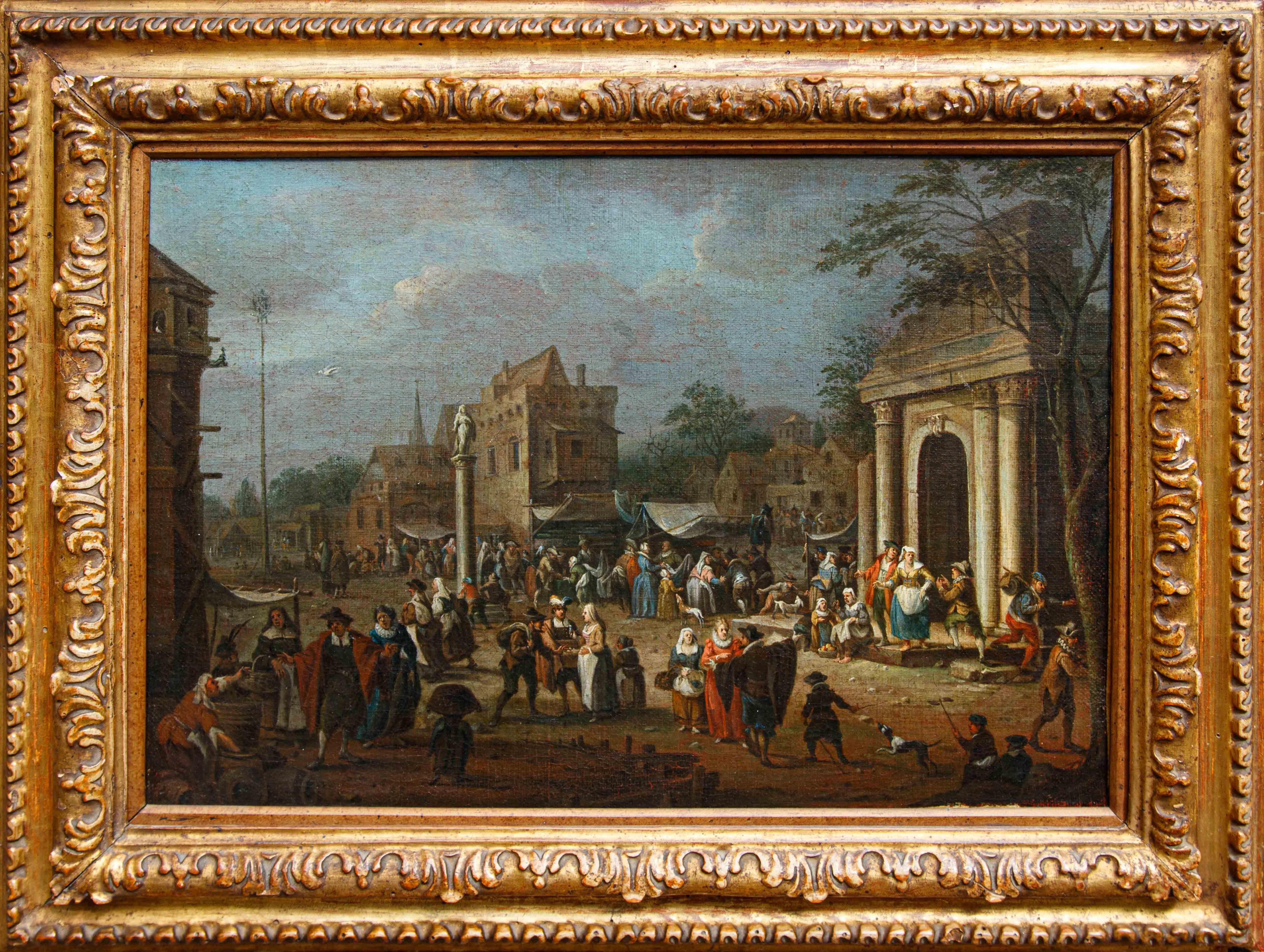 Matthijs Schoevaerdt (1663-1703)

Scène de genre

Huile sur toile, 30 x 43 cm - Encadrée, 44 x 56 cm

Du point de vue du style et de la forme, ce tableau peut être rattaché à la main du peintre et graveur flamand Matthijs Schoevaerdt (1663 - 1703),