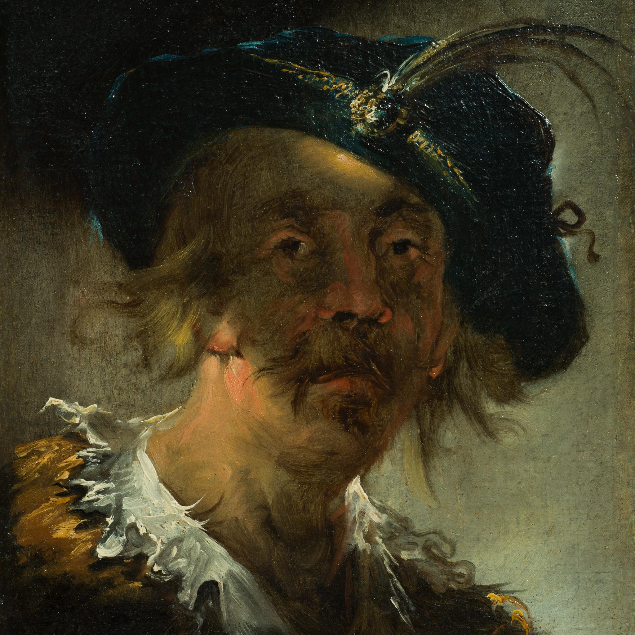This compelling portrait, recently studied by Stéphane Pinta of the esteemed Cabinet Turquin in Paris, has been confidently attributed to the Austrian painter Matthäus (Matthias) Loder. Pinta's careful examination has confirmed the work’s