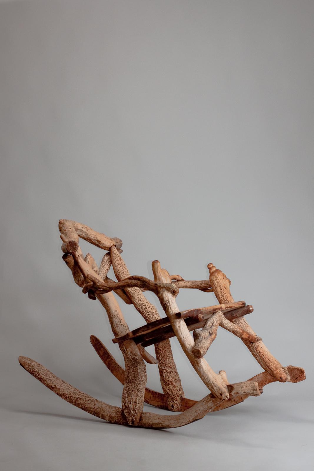 Matti Savijärvi, Finnish 1920s Rocking Chair Made of Roots For Sale 5