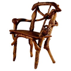 Antique Matti Savijärvi, Finnish 1920's unique root chair