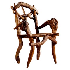 Antique Matti Savijärvi, Finnish 1920's unique root chair