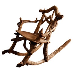 Silla mecedora de Matti Savijarvi, «Raíz de árbol», Finlandia, 1920