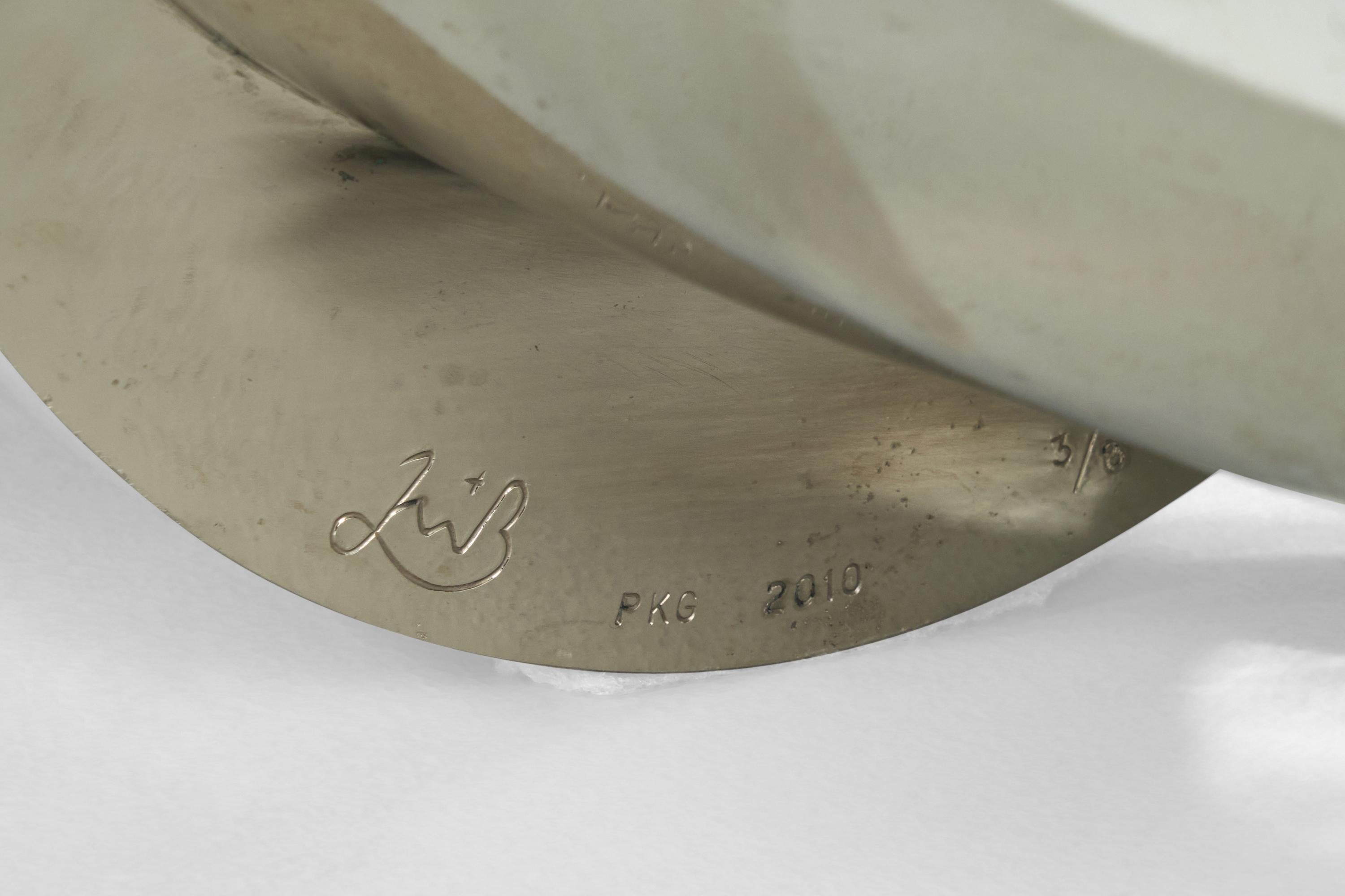 Mattia Bonetti, Tavolino, bronzo nichelato, vetro, Francia, 2010 in vendita 4