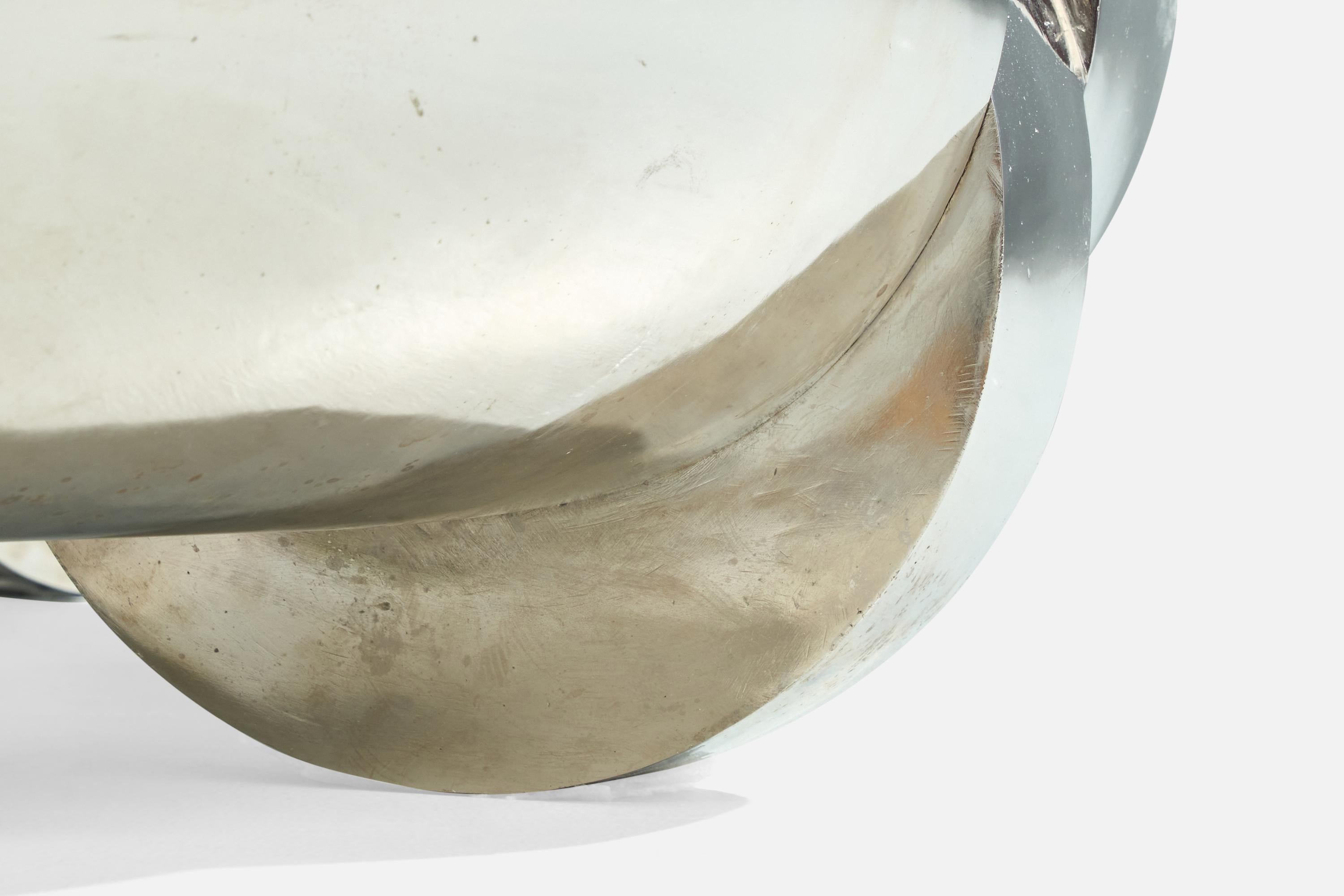 Mattia Bonetti, Tavolino, bronzo nichelato, vetro, Francia, 2010 in vendita 3