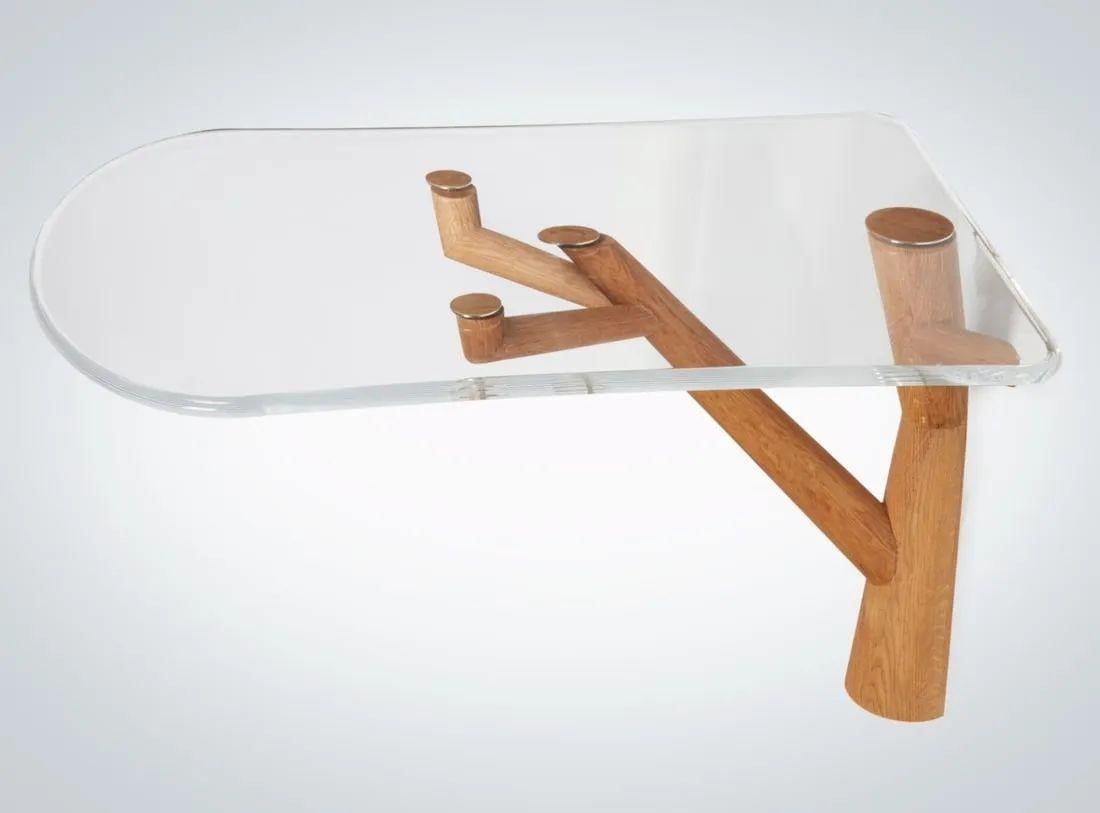 Mattia Bonetti, Contemporary, Rare 'Seche' Console, Oak, Plexiglass, France, c. 2008

Wall mounted console table or dining table having impressed burn mark by Mattia Bonnetti. A rare opportunity to acquire what is possibly the only documented