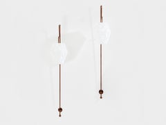 Mattia Bonetti pair of tall patinated metal wall lights sconces 2009