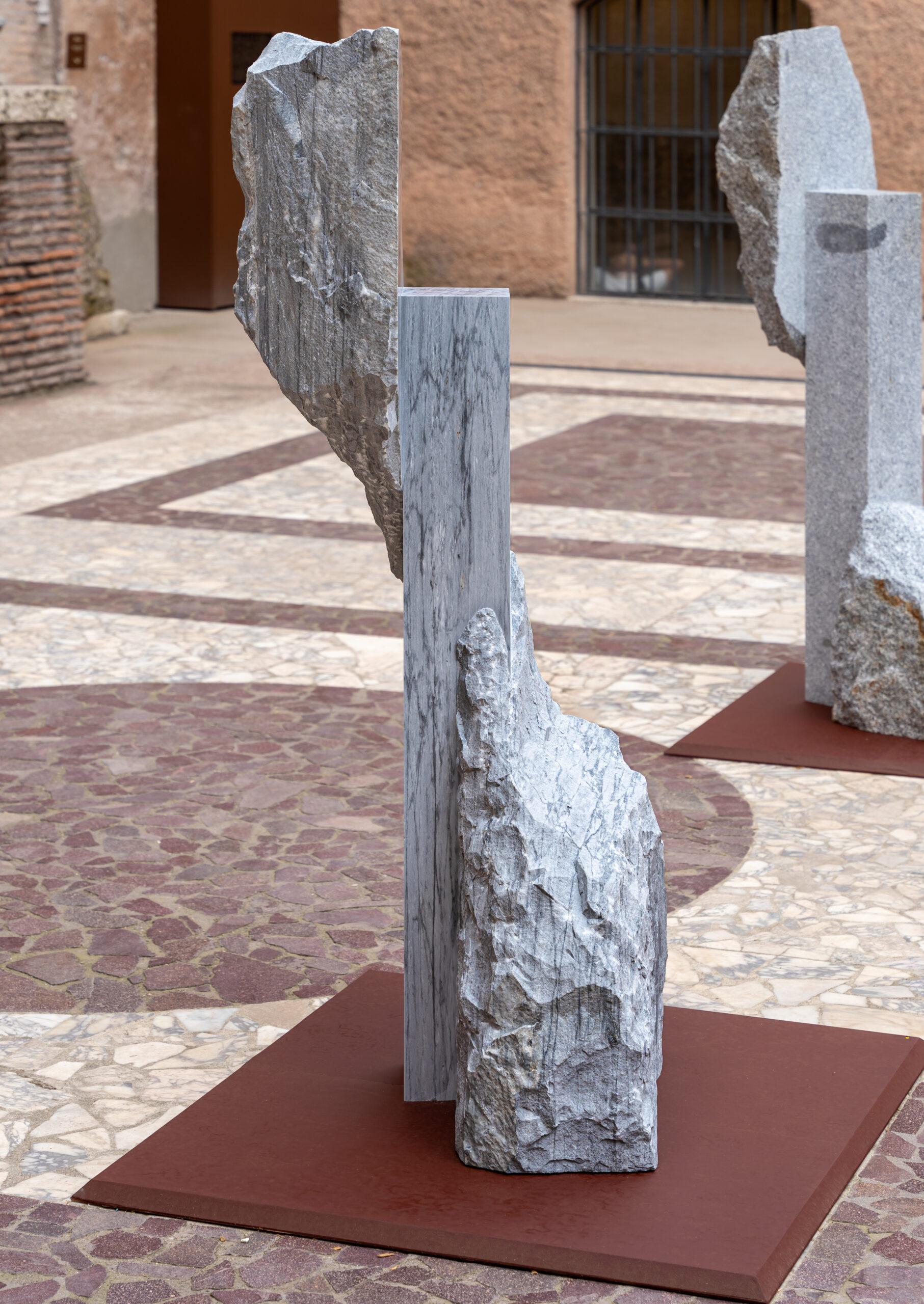 Korè-Bardiglio by Mattia Bosco - Monumental sculpture, marble, Rome exposition For Sale 13
