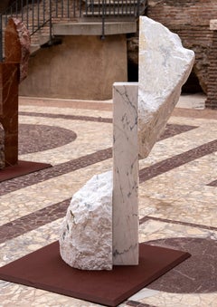 Korè-Paonazzo by Mattia Bosco - 65 In High Marble Sculpture, Abstract