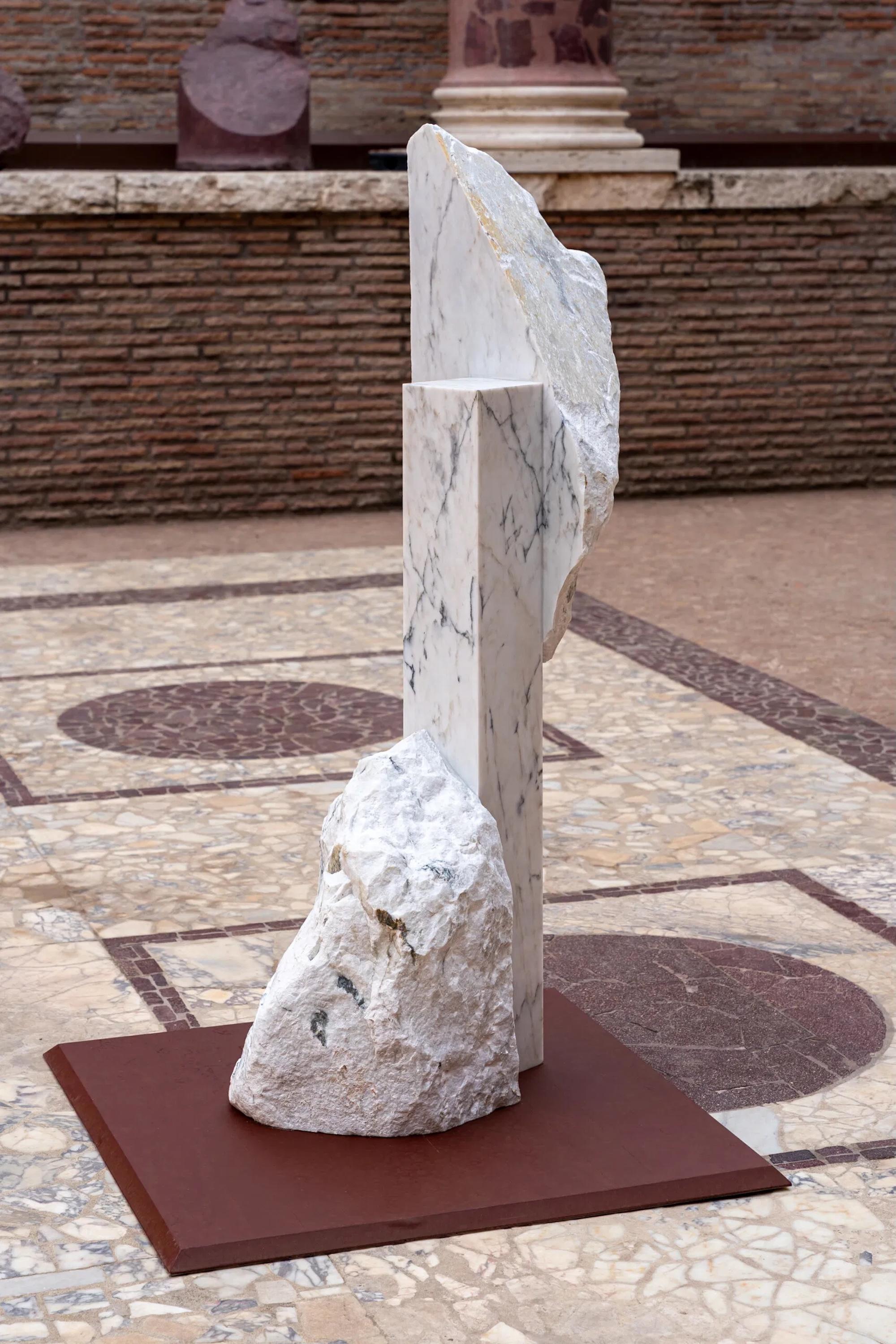 Korè-Paonazzo by Mattia Bosco - 65 In High Marble Sculpture, Abstract