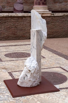 Korè-Paonazzo by Mattia Bosco - 65 In High Marble Sculpture, Abstract