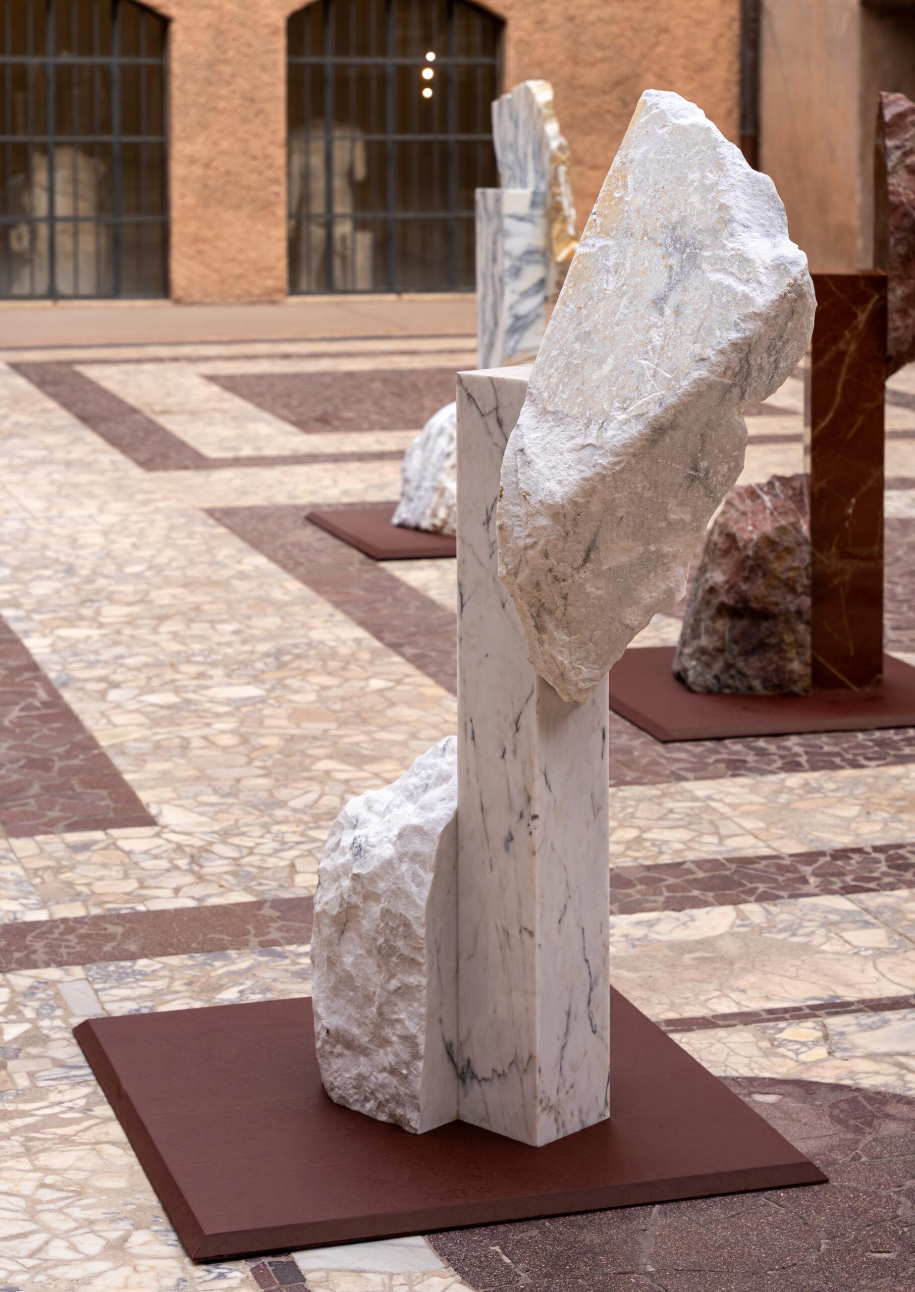 Korè-Paonazzo by Mattia Bosco - Monumental sculpture, marble, Rome exposition For Sale 1
